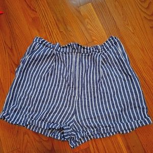 Forever 21 blue and white striped shorts